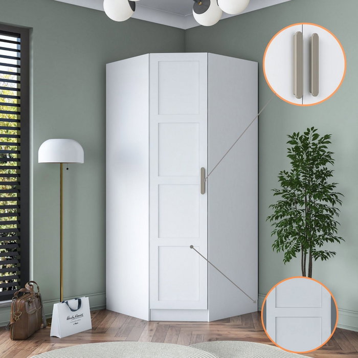 Hanah Home Armario Blanco con Estanterías Hanah Home Armario Blanco con Estanterías